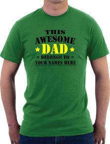 Personalised With Names Dad T-shirt Best Fathers Day Gift