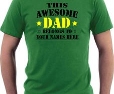 Personalised With Names Dad T-shirt Best Fathers Day Gift