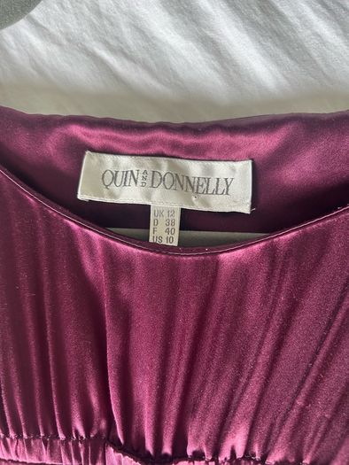 Quin and Donnelly Velvet and silk dress Aubergine/purple colour