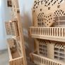Set of 2 x Wooden play dollhouse | Nursery wall decor neutral dollhouse Image 4