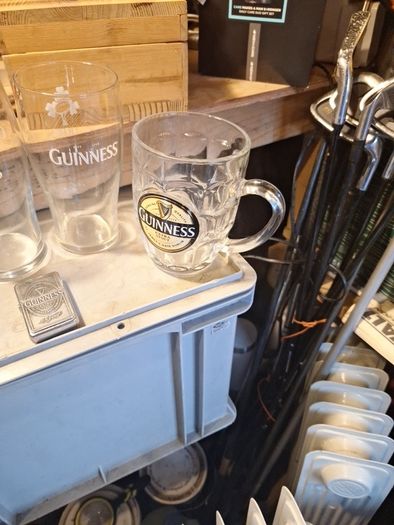 advertising pub glasses baileys guninness and ithers