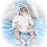 22 Inch 55cm Reborn Baby Dolls Boys Soft Silicone Vinyl Real Life Baby Dolls Handmade Newborn Baby Toys Reborn Babies (FREE SHIPPING) Image 2