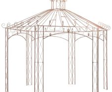 Garden Pavilion Antique Brown 4 m Iron