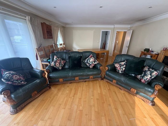 Green leather antique-style suite