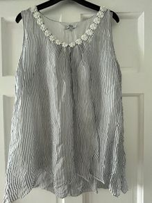 Silk Blend Top With Pearl Neckline