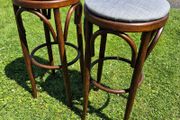 Pair of Vintage Thonet Style Bentwood Cafe Bar Stools Excellent Condition