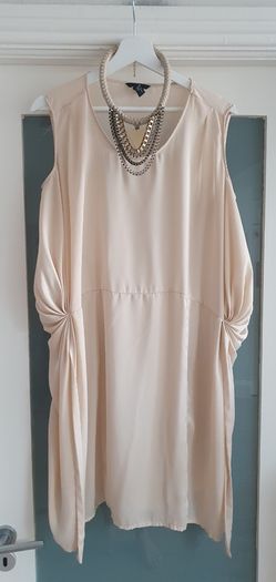 H&M beige tie front dress Sz 40 (Fit 12-16UK)
