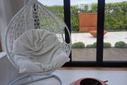 White Boucle Extra Large Egg Chair New