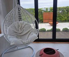 White Boucle Extra Large Egg Chair New