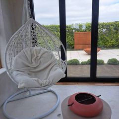 White Boucle Extra Large Egg Chair New