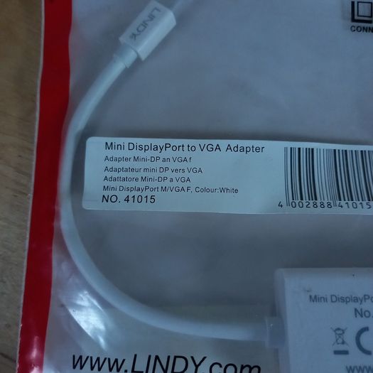 LINDY Mini DisplayPort to VGA Converter \ Adapter Brand New Sealed