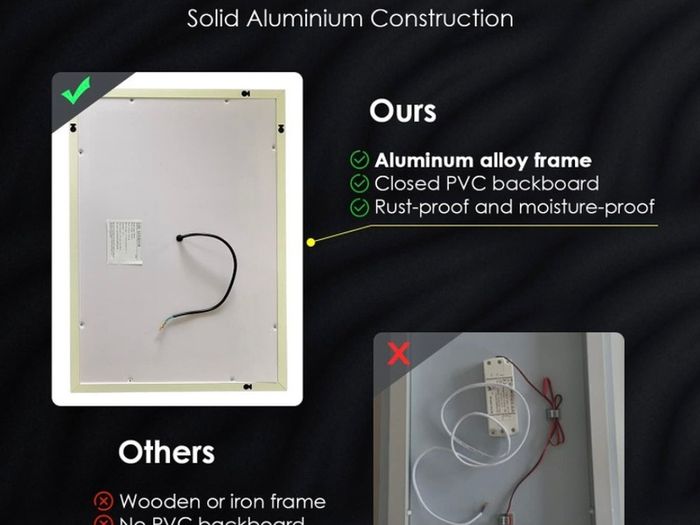 800 x 500mm Backlit LED Illuminated Bathroom Mirror with Light Sensor + Demister (FREE POSTAGE)