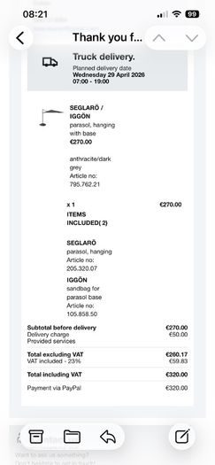 Brand New IKEA Parasol