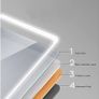 NEW SALE | 800x600 Illuminated Led Bathroom Mirror with Demister Pad [IP44 Rated] Rectangular Backlit Wall Mounted,Touch Sensor Switch,White Image 2