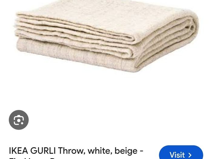 Brand Ikea Gurli Throw- Colour - White  & Beige - Size - 180cm x 120cm