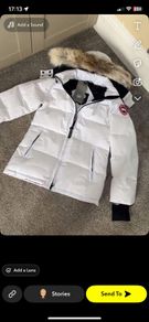 Womans White Parka Jacket