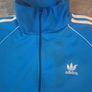 Vintage Adidas Originals Trefoil Track Jacket XL Blue White 3-Stripe Retro 80s Image 2