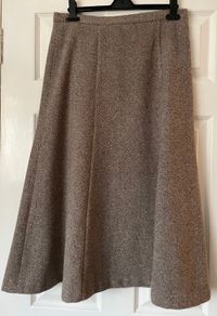 Caroline Rohmer Virgin Wool Tweed Skirt - Vintage A-Line - Size 42 / UK 14 - Lined