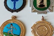 Collection Of Vintage 1970s Sports Memorabillia Medals Chess Swimming Athletics And A French Medal