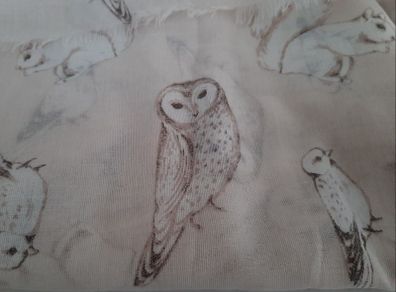 new accessorize scarf with Owl design tag attached