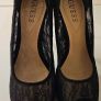 Guess black lace peep toe high heels Image 2