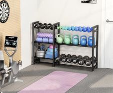 Dumbbell Rack 3-Tier 50 Inch Metal Weight Stand Holder Adjustable Spacing Dumbbell Storage For Home Gym Storage (Rack Only)