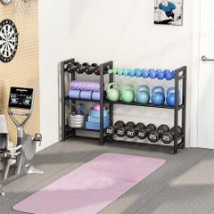 Dumbbell Rack 3-Tier 50 Inch Metal Weight Stand Holder Adjustable Spacing Dumbbell Storage For Home Gym Storage (Rack Only)
