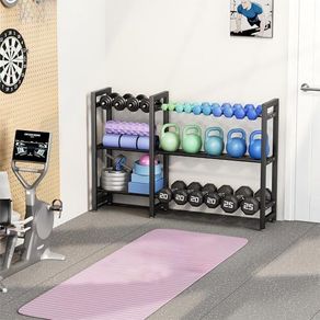 Dumbbell Rack 3-Tier 50 Inch Metal Weight Stand Holder Adjustable Spacing Dumbbell Storage For Home Gym Storage (Rack Only)