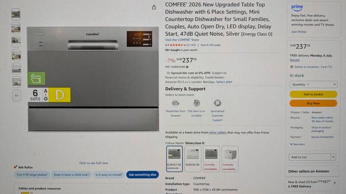 [NEW] Dishwasher countertop 6 places
