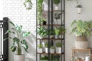 2-Pack 6-Tier Bookshelf, Steel Frame, for Living Room, Office, Bedroom, Rustic Brown