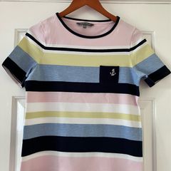 Size 12. Striped T Shirt by Laura Ashley