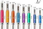 8 Pcs Hinge Drill Bit Set With Sharpener and Countersink Guide - HSS Self Centering Bits, 1/4" Hex Shank, Sizes: 5/64", 7/64", 9/64", 11/64", 5mm, 13/64", 1/4"