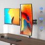 NEW SALE | Dual Monitor Mount, Double Monitor Arm for 13-32 inch LCD LED Screens, Tilt Swivel Rotation Height Adjustable PC Monitor Arm Desk Mount up to 10kg VESA 75/100mm Monitor Stand Image 6