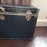 Vintage Large Black Steamer Travel Trunk Image 4