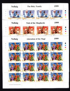 1999 Ireland Christmas Stamp Sheetlet Plate 1A1A1A1A Fine CDS Used with Dublin cancel of 4th November 1999 (First day of issue)