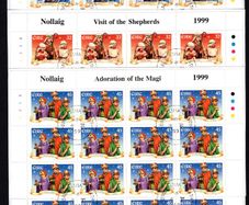 1999 Ireland Christmas Stamp Sheetlet Plate 1A1A1A1A Fine CDS Used with Dublin cancel of 4th November 1999 (First day of issue)