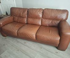 Brown Calf Leather Sofa for Sale