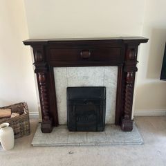Wooden mantelpiece and marble