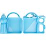 Personalised Children's Lunchbox with Water Bottle and Handle - Blue back to school stationary Image 3