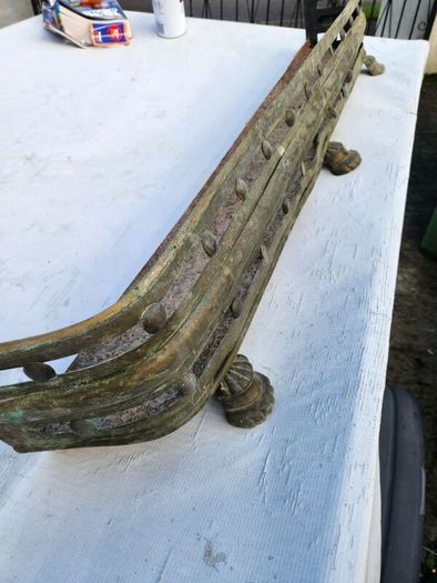 Victorian brass fender