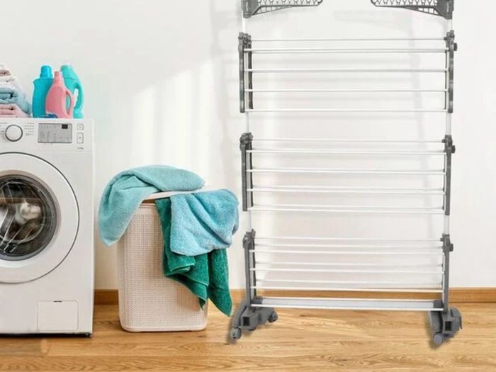 Large foldable drying rack with wheels