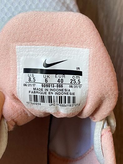 Nike Trainers - white/light grey & coral pink - UK 6