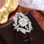 Vintage Style Crystal Silver Ring Image 2
