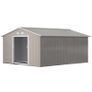 NEW SALE | 13 x 11ft Garden Metal Storage Shed Outdoor Storage Shed with Foundation Ventilation & Doors, Light Grey Image 2