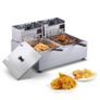 Commercial Electric Deep Fryer, 24L Large Capacity Electric Countertop Fryer with Dual Removable Basket, 5000W Stainless Steel Dual Deep Fryer for Kitchen, Restaurant and Commercial Use, Silver Image 2