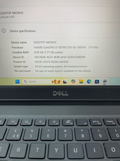 Dell Laptop i5 pro 10gen 8/512 ssd windows 11 pro