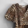 Pre Owned Gallery Leopard Print Puff Sleeve Peplum Top Image 3