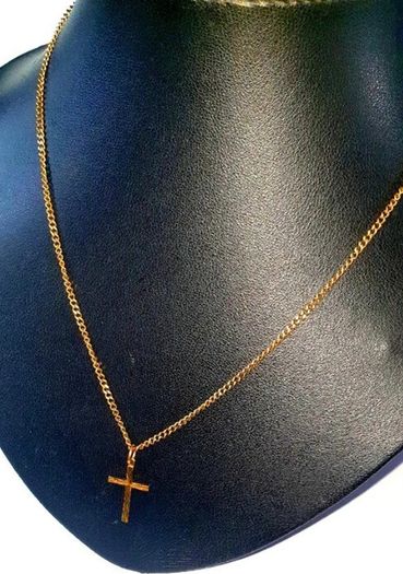 Pristine Vintage 9ct Gold Cross/Curb Chain