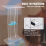 Acrylic Podium, 119 cm Tall, Clear Acrylic Podium Stand with Wide Reading Surface & Storage Shelf, Floor-standing Clear Pulpits Acrylic for Church Image 4