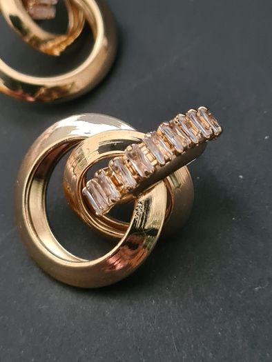 Accessorize Monsoon Gold Tone Crystal Stud Earrings, Statement Sparkle Jewellery